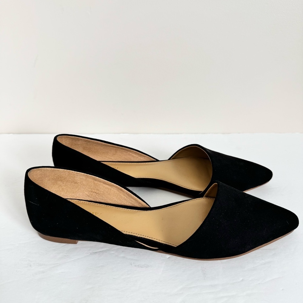 J. Crew Zoe Suede d'Orsay Flats Size 8 Black - Picture 10 of 16